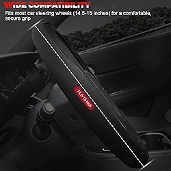 Ouzorp Car Steering Wheel Cover, Microfiber Leather