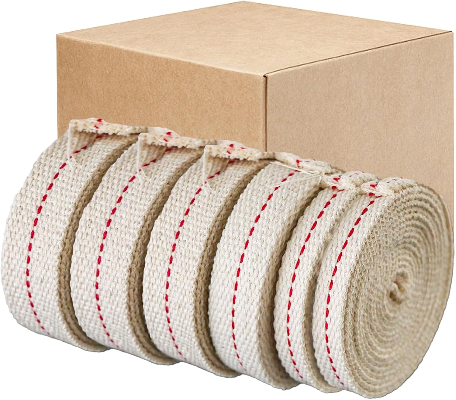 Oil Lamps & Accessories - GXFCCYXT 39 Feet (6 Rolls Oil Lamp Wicks), Includes 3 Sizes 1/2'' 3/4'' 7/8'' Inch Oil Lantern Wick, Soft Flat Cotton Wicks for Oil Lamps and Oil Burners, 6.6 Feet per Roll