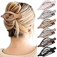 French Concord Hair Clips - 6Pcs Side Slide Volume Clips for Women Girls, Strong Hold No Slip Grip, Thick or Thin Hair (Matte Finish, L:4.6 IN, W:1.97IN)