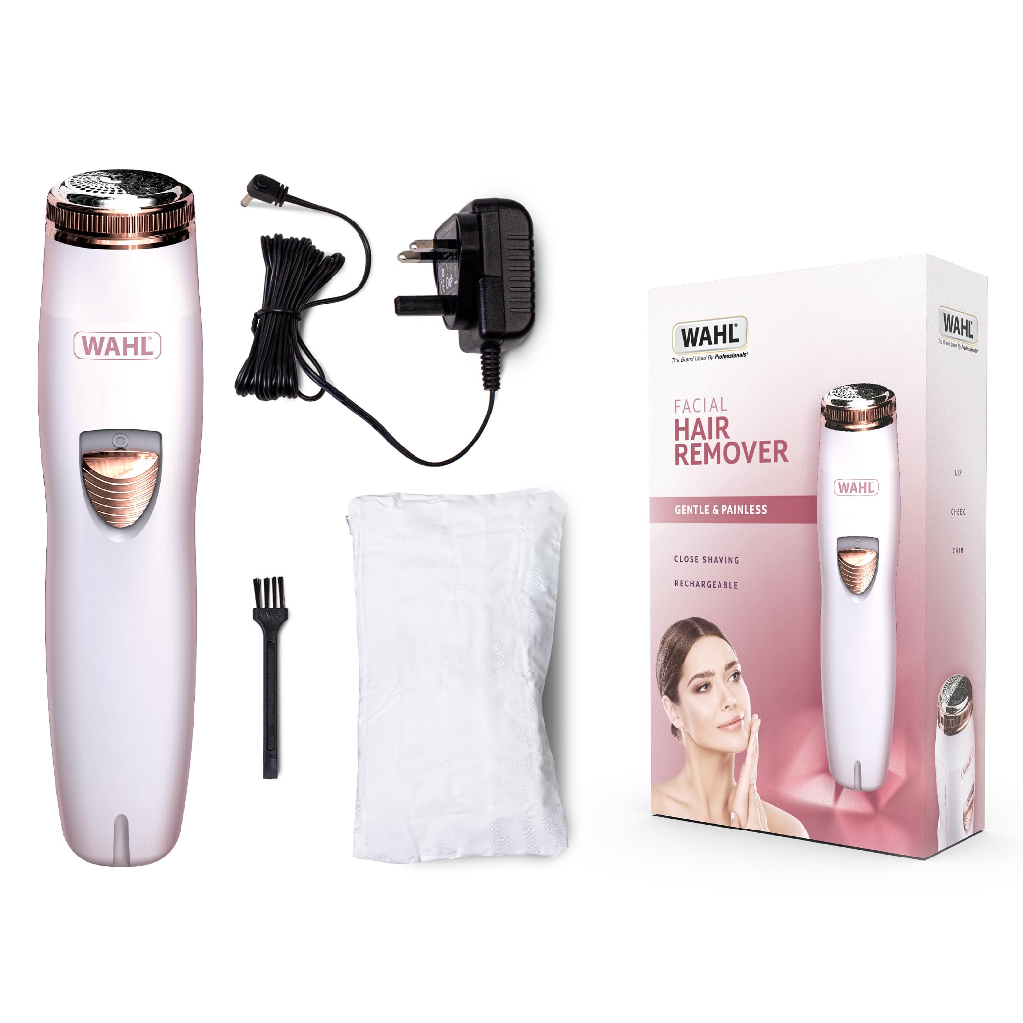 Wahl Facial Hair Remover, Face Hair Removal for Women, Upper Lip, Cheek and Chin Hair Remover, Rotary Shaver, Remove Peach Fuzz, Painless Hair Removal, Rechargeable Trimmer