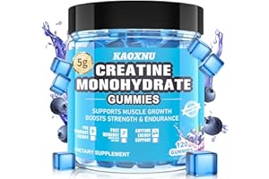 KAOXNU Creatine Monohydrate Gummies 5600mg for Men & Women, 120 CT Chewable Creatine Monohydrate for Muscle Support, Energy Boost, 5.6g of Creatine Monohydrate per Serving - Sugar Free (Blueberry Flavor)