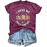 ASTANFY Book Lover Graphic Tees Women I Have No Shelf Control Shirt Book Shirts Teacher Shirts Short Sleeve