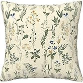 Beanstack Spring Pillow Covers Sage Green Wild Flower Plant Throw Pillows Case,Seasonal Floral Outdoor Decorative Square Linen Farmhouse Decor Cushion Covers for Home Sofa Bed Couch 18x18 Inch