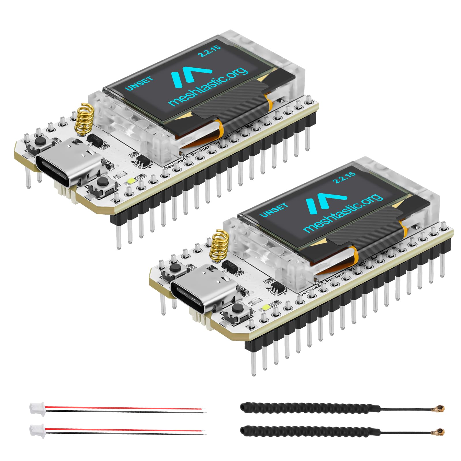 Photo 1 of MakerFocus 2pcs ESP32 LoRa V3 Development Board with 915 MHz Antenna Integrated WiFi Bluetooth SX1262 CP2102 0.96-inch OLED Display Type C Interface for Meshtastic IoT Arduino Intelligent Scenes