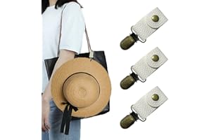 HENWASAI 3 PCS Hat Clip for Travel, Portable Leather Clips for Holding Cap on Bag, Travel Hat Clip for Purse Backpack Luggage