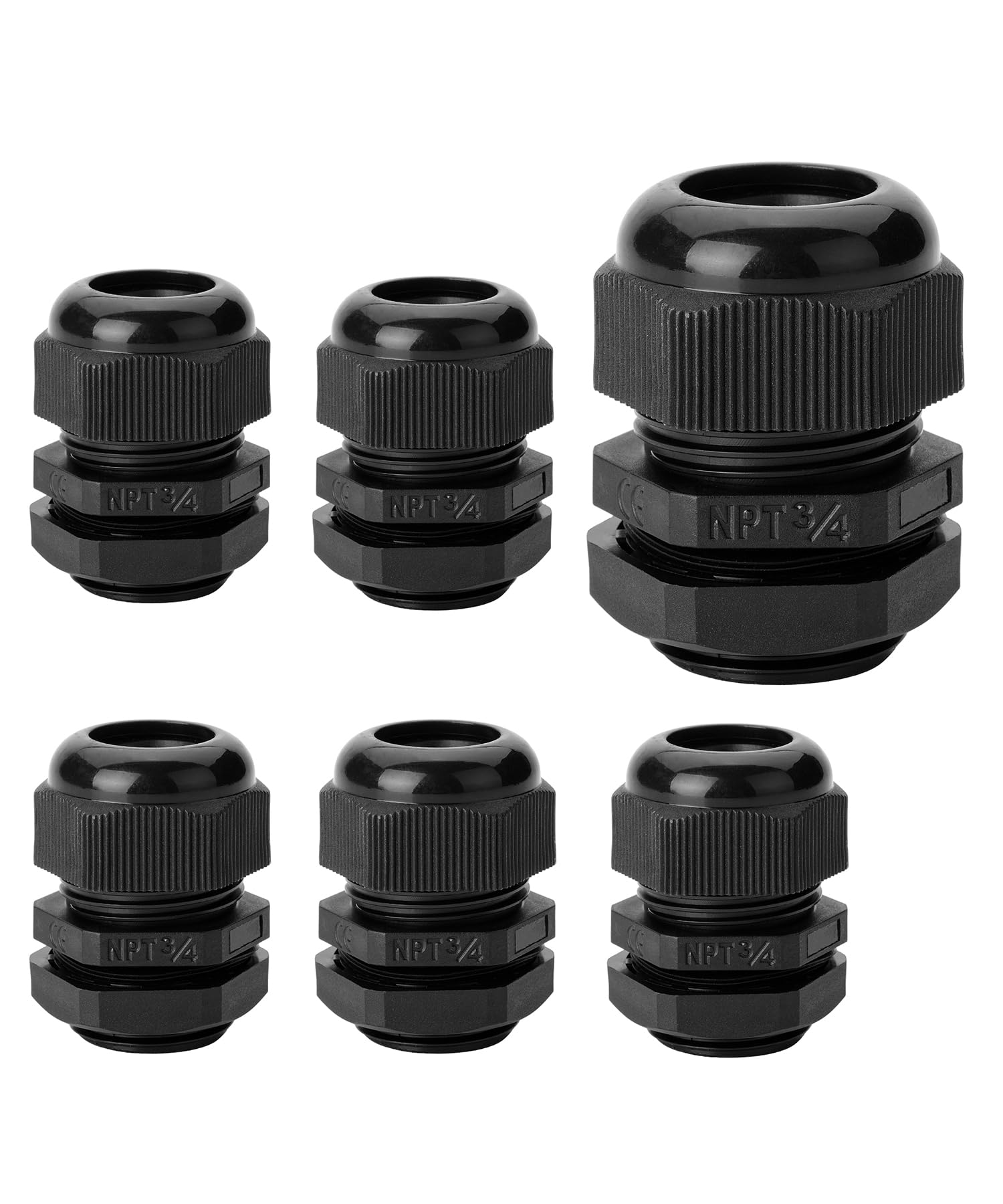 Photo 1 of Bates- Cable Gland, 6 Pack, 3/4 NPT, Nylon Strain Relief Cord Connector, Cord Grip, Watertight Cord Connector, Cable Glands Waterproof, Cable Gland Connector, Weatherproof Cord Connector