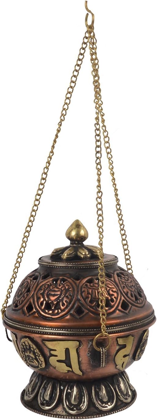 Bermoni Tibetan Hanging Censer Brule Incense Cones Holder (BNR-1108-BHRV)