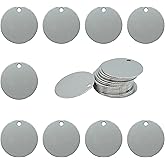 StayMax 1.5 Inch Round Metal Engraving Blanks Stamping Blanks Stainless Steel Blank Tags 50 Pack