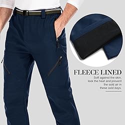 Men's Snow Ski Waterproof Fleece Lined Pants Winter