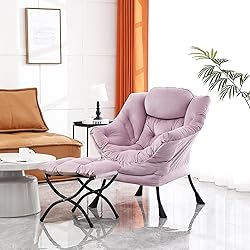 Furlide Lazy Chair with Ottoman, Modern Chair with