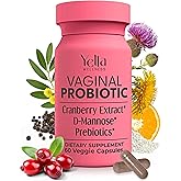 YELLA WELLNESS Vaginal Probiotics & Prebiotics for Women with Cranberry Extract | Supports Urinary Tract & PH Balance for Women | Probioticos Vajinal | Probiotics for Women's Vaginal Health- 60ct