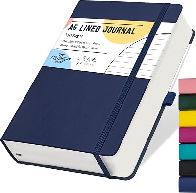 ISLAND A5 Lined Notebook 360 Pages Blueberry Hardcover 100gsm