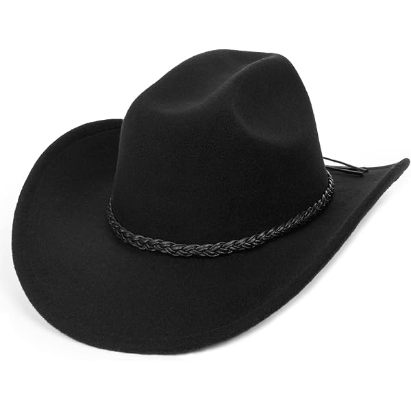 LolliWeaver Women Men Fashion Wide Brim Teardrop Crown Felt  display picture 3