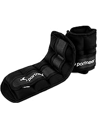 Sportneer Adjustable Ankle Weights Set, Ankle Wrist Weight Straps, Total 1 to 7 lbs (0.5-3.5 lbs Each Set), 2 Pack, Black