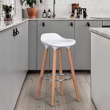 Wohomo 30 Inch Bar Stool Dinning Chair Natural Wood Legs And