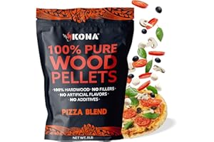 Kona Pizza Blend Wood Smoker Pellets, 100% Natural Hardwood - Rich Smoky Flavor - Ideal for Pizza Ovens, Smokers, and Smoker Tubes - 2 Pounds