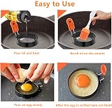 Cozii 2 Pack Egg Ring Molds Stainless Steel with Anti-Scald Handle view 6