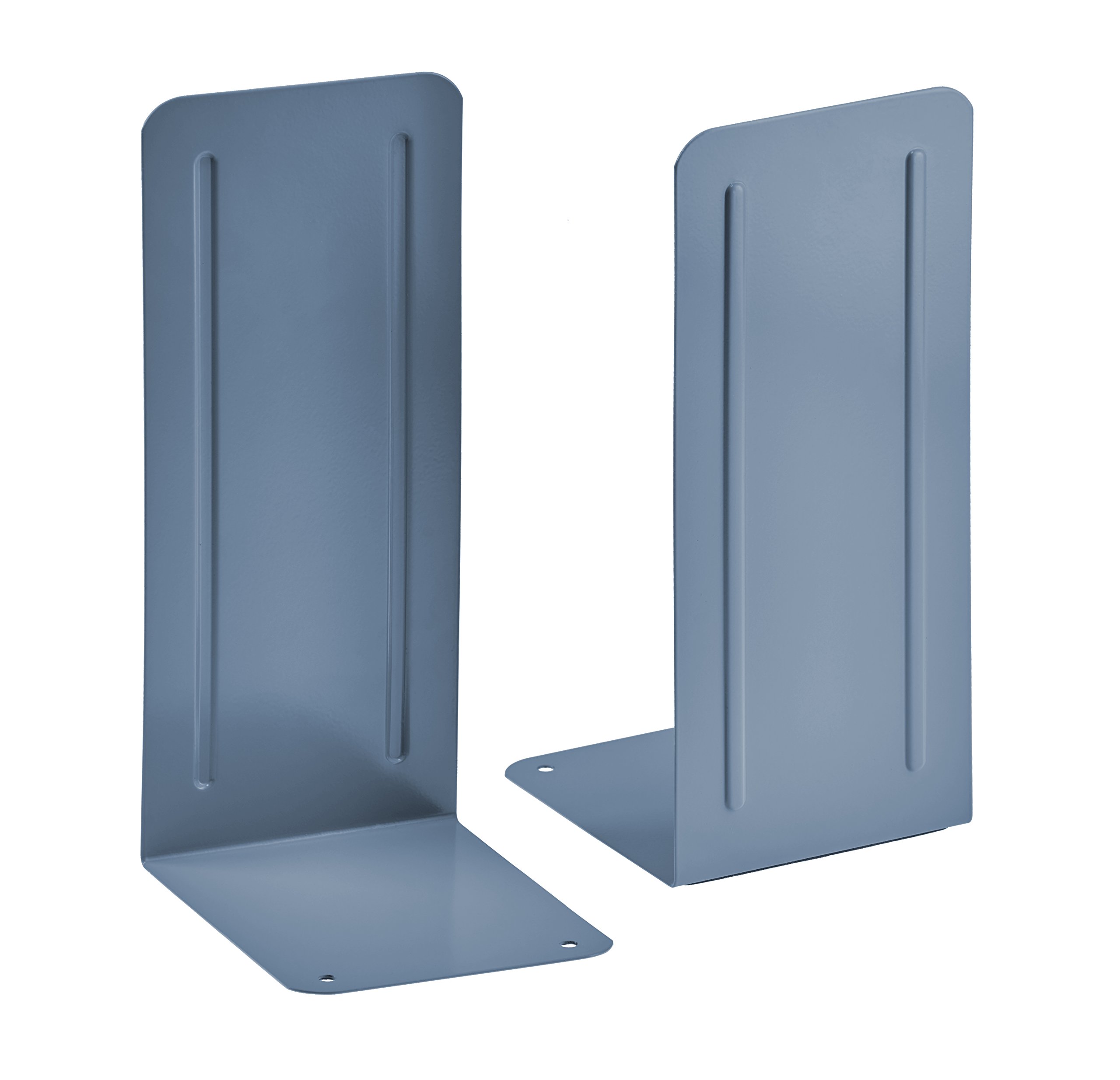 Acrimet Metal Bookends, Jumbo Size 23 cm H x 10 cm W x 11,5 cm D, Non-Skid Book Stand for Shelves, Heavy Duty Book Stopper, Blue, 1 Pair