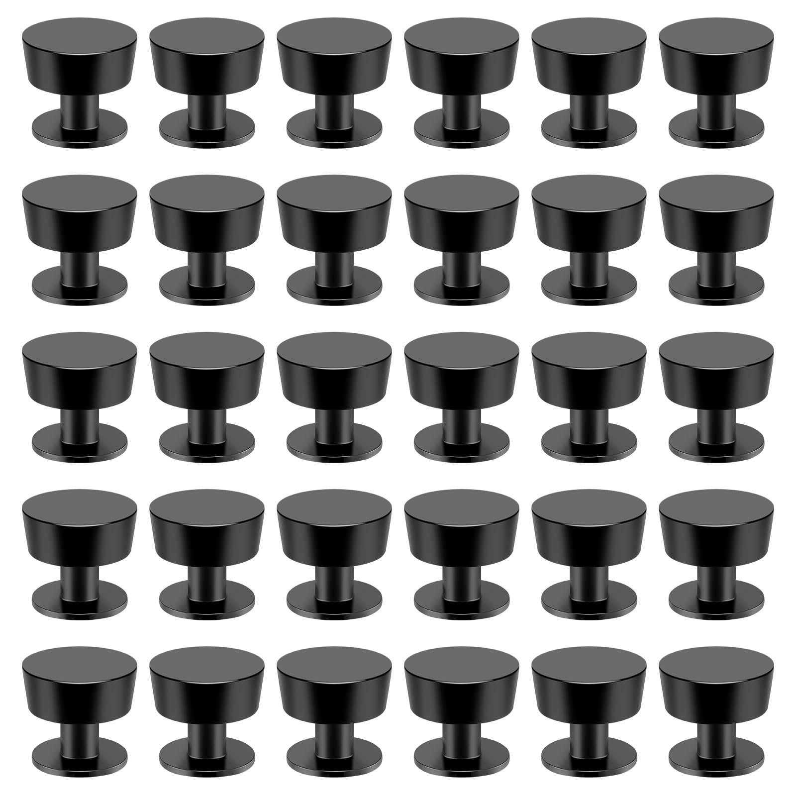 Photo 1 of Tauno 30Pack Kitchen Cabinet Knobs Single Hole Kitchen Cabinet Handles, Solid Round Drawer Knobs and Pulls for Bathroom Cabinets, Matte Black Dresser Knobs Zinc Alloy Cabinet Hardware
