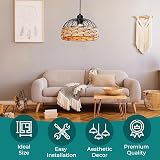 Giggi Large Metal & Rope Light Shade Black Jute Wicker Pendant Shade view 4