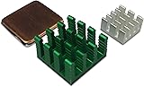 GorillaPi Heatsink For Raspberry Pi 3 & Pi 2 Model B. 3Pc Set (x1 copper x2 aluminium) With Pre Installed Heatsink Adhesive Offering a Significant Cooling Advantage.