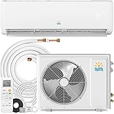 EXNOS 12000 BTU Mini Split AC &amp; Heating System, Heat Pump, 19 SEER2, 115V | AHRI Certified, ductless inverter design, high energy efficiency, cooling &amp; heating for rooms up to 750 sq. ft.