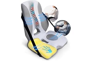 DIBAKO Lumbar Support Pillow for Office Chair, Back Support for Chair, Recliner, Gaming Chair, Ergonomic Memory Foam Car Seat Cushion for Back Tailbone Sciatica Pain Relief Wheelchair Travel