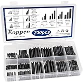 Eoppen 230Pcs SAE Roll Pin Assortment Set - Slotted Spring Pins Steel Split Expansion Pin 10 Sizes 1/16 5/64 3/32 1/8 5/32 3/