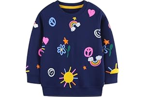 AIWUHE Toddler Boys Girls Sweatshirt Crewneck Pullover Long Sleeve Tops Blouse Cotton T-Shirt Fall Winter Clothes 2-6Y