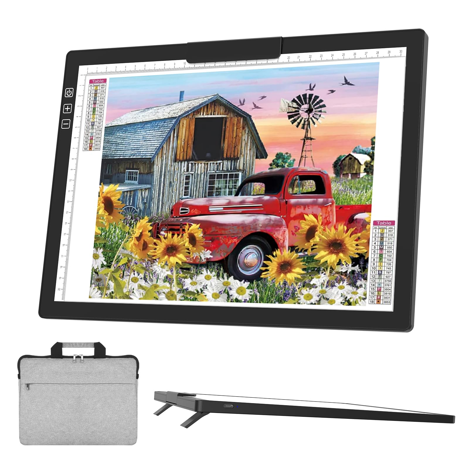 KEIWRLIGHT A4 Light Board for Tracing - Rechargeable Portable Light Pad Stepless Light 6 Levels Brightness, Ultra-Thin Lightbox for Tracing & Drawing Painting Tracing Pad for Kid Adults W/Case