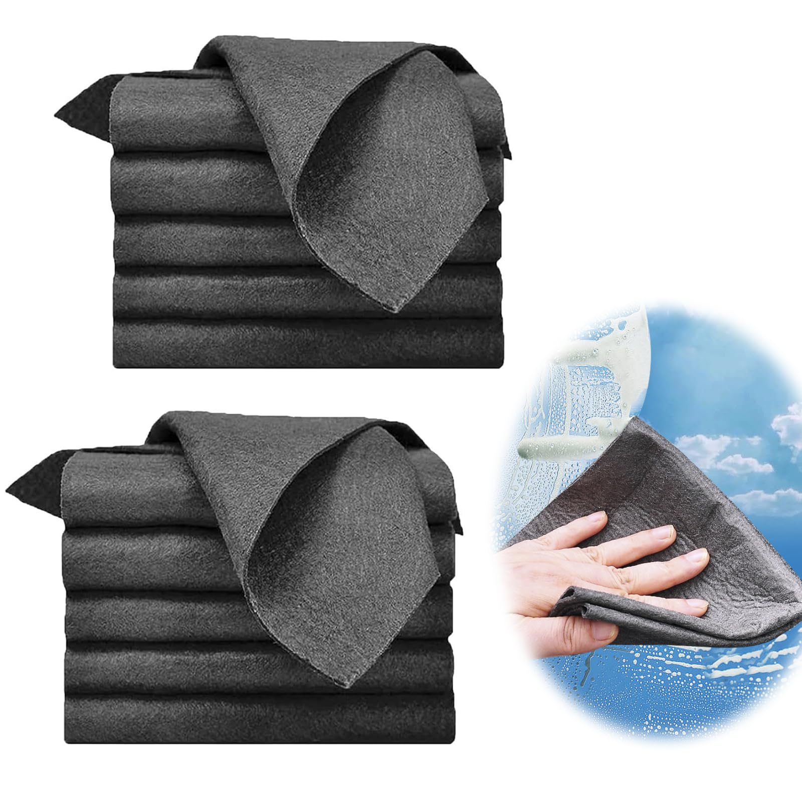 Leogony 10PCS Cleaning Cloths, Reuseable Thickened Magic Cleaning Cloth