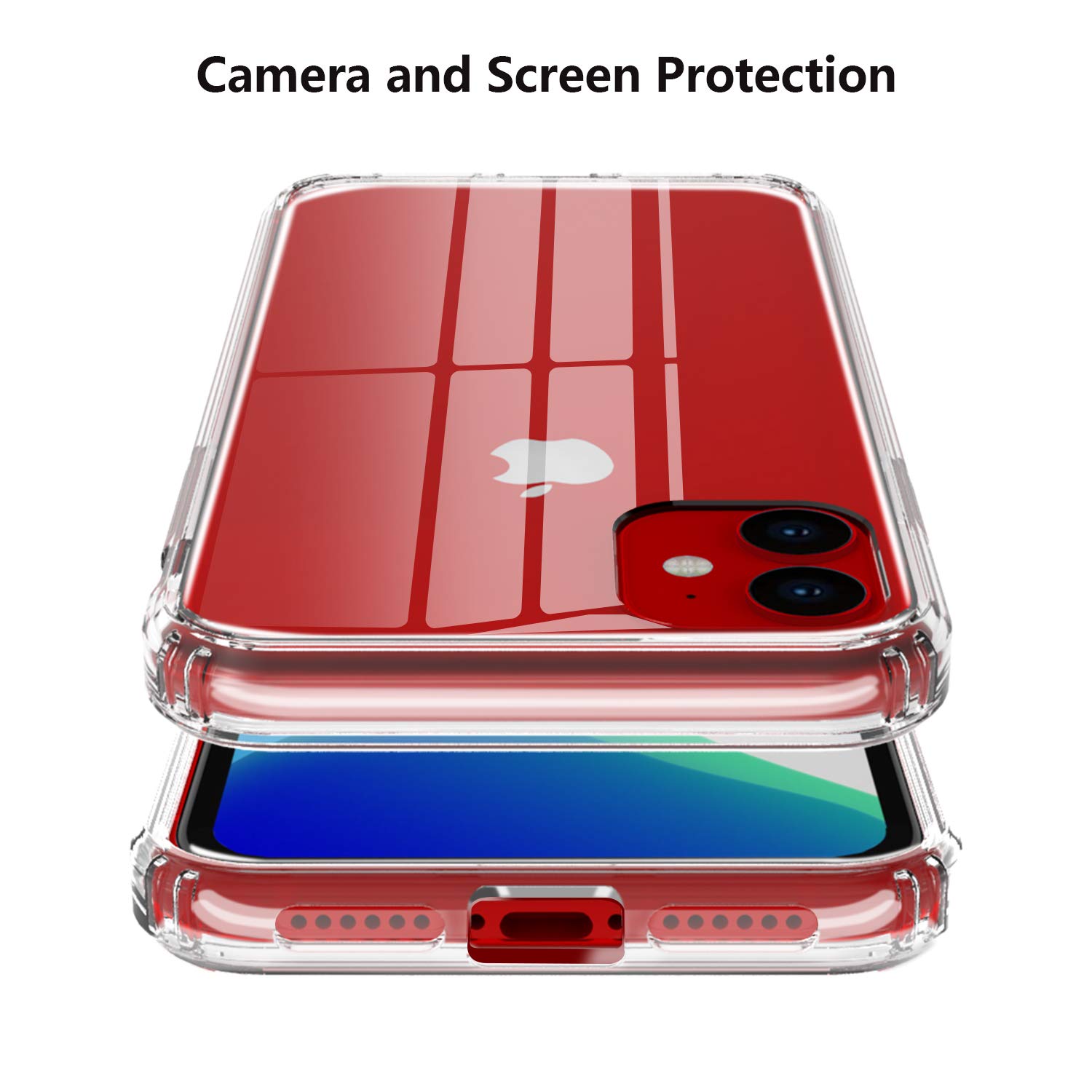 iPhone 11 Case, CLONG Compatible with iPhone 11 Case, Crystal Clear Anti-Scratch Shock Absorption Soft TPU/PC Bumper Protective Cover Case for 6.1inch Apple iPhone 11, HD Clear