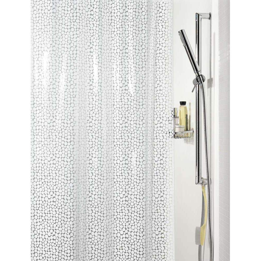 Spirella Galet PEVA Plastic Shower Curtain Opaque, 180 x 200 cm, White