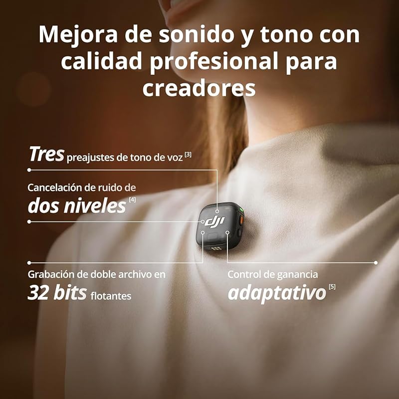 Mic 3 (2 TX + 1 RX + Estuche de Carga), micrófono inalámbrico