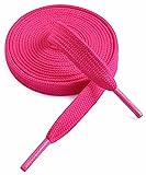 VSUDO 55 Inches Rose Red Fine Weave Flat Shoe Lace
