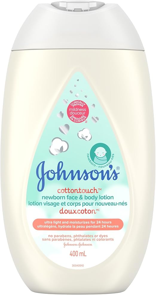 Johnson's Baby newborn face and body lotion, cotton touch cream, 400ml