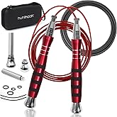 Huhloch Speed Weighted Jump Rope with Secure Lock Mechanism, 360° Smooth Swivel, Non-Slip Matte Textured Handles, Features 2 Performance Cords for Effective Fitness Workouts
