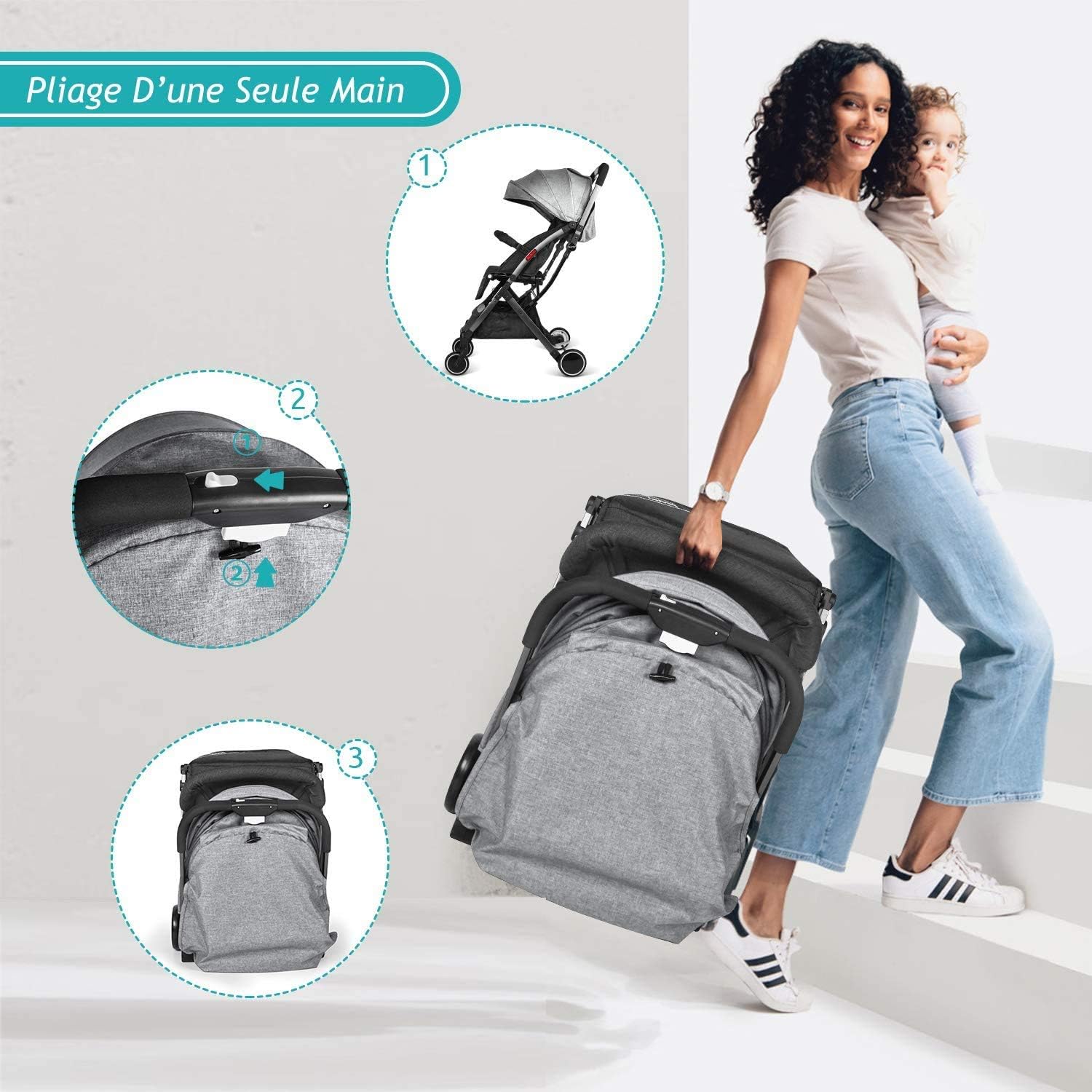 poussette compacte inclinable