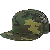 Armycrew Oversize XXL Blank Camouflage Flatbill Mesh Snapback Cap