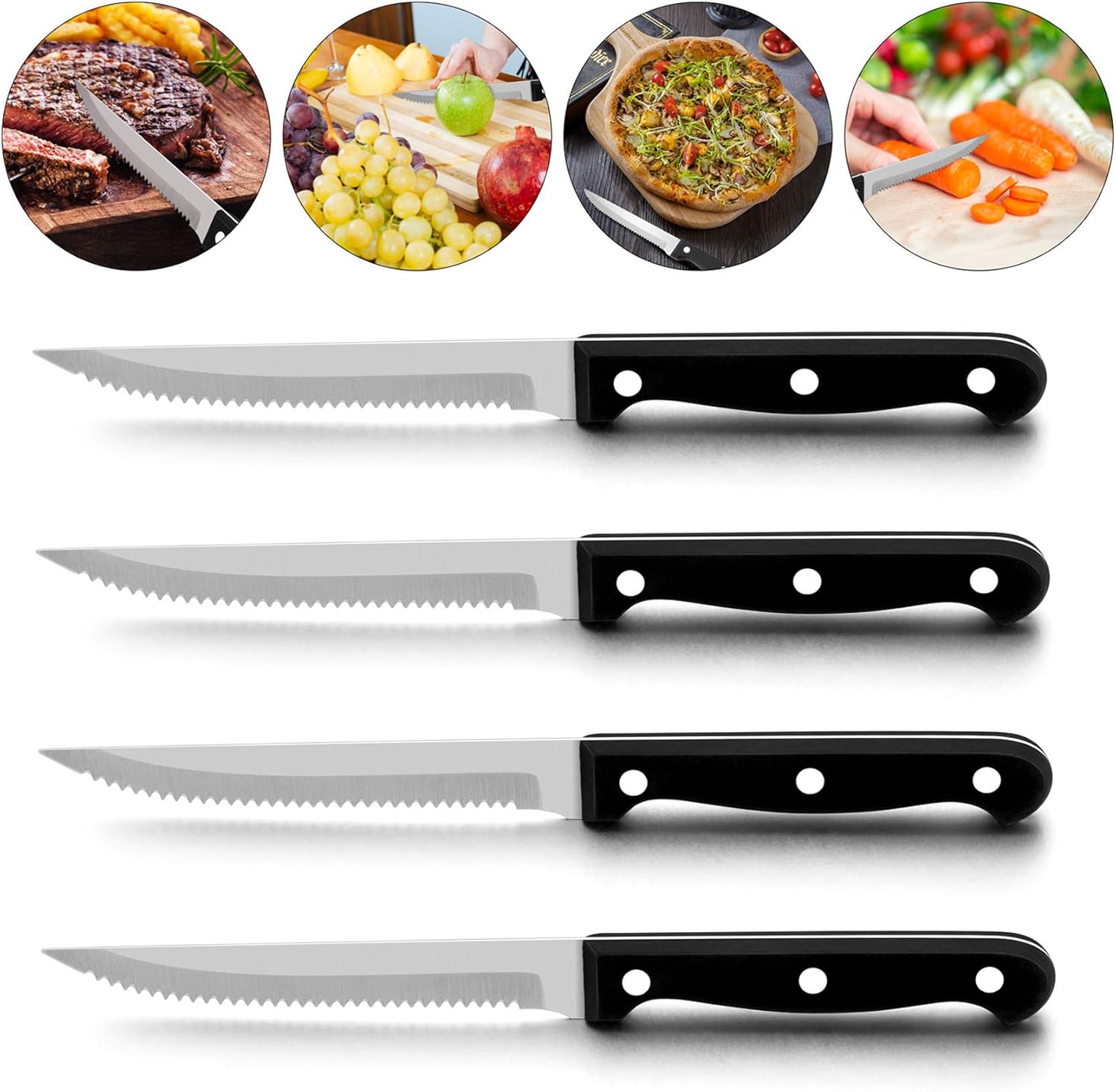 LIANYU 53-Piece Silverware Set with Steak Knives and Serving Utensils, Stainless Steel Flatware Cutlery Set Service for 8, Eating Utensil Set for Home Party Wedding, Dishwasher Safe, Mirror Finished: Kitchen & Dining