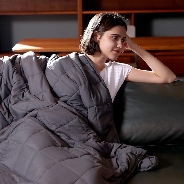 Syrinx Weighted Blanket Queen Size (60''x80'' 20 lbs, Dark Grey),  Breathable Weighted Blanket for Adults, Cooling Heavy Blanket with Glass  Beads : Amazon.ca: Home