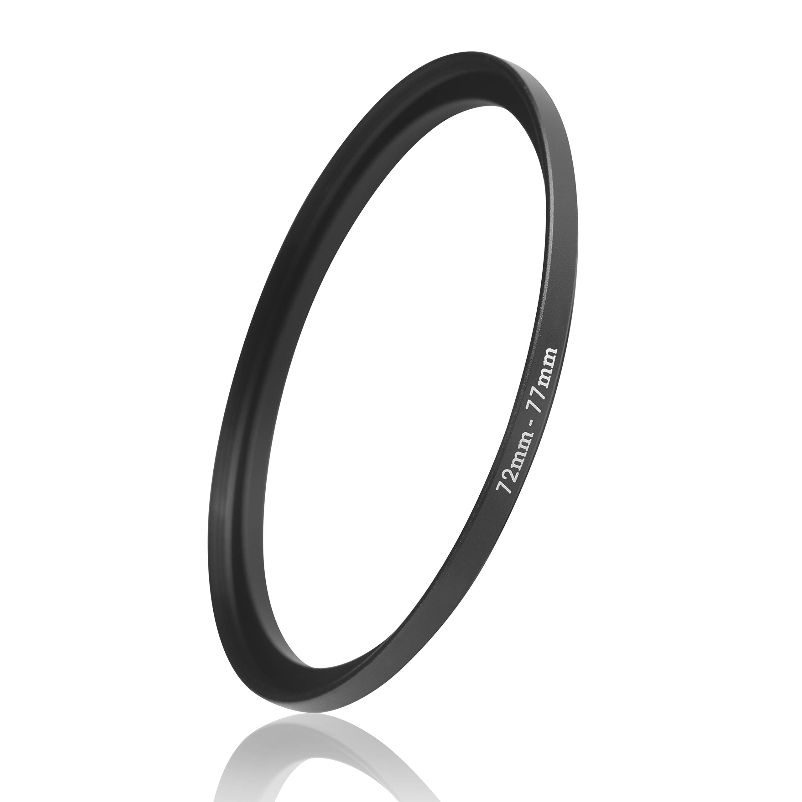 Ares Foto® Step-Up Lens Adapter Ring for Filters, Made of CNC Machined Metal with Matte Black Electroplated Finish (72mm – 77mm)