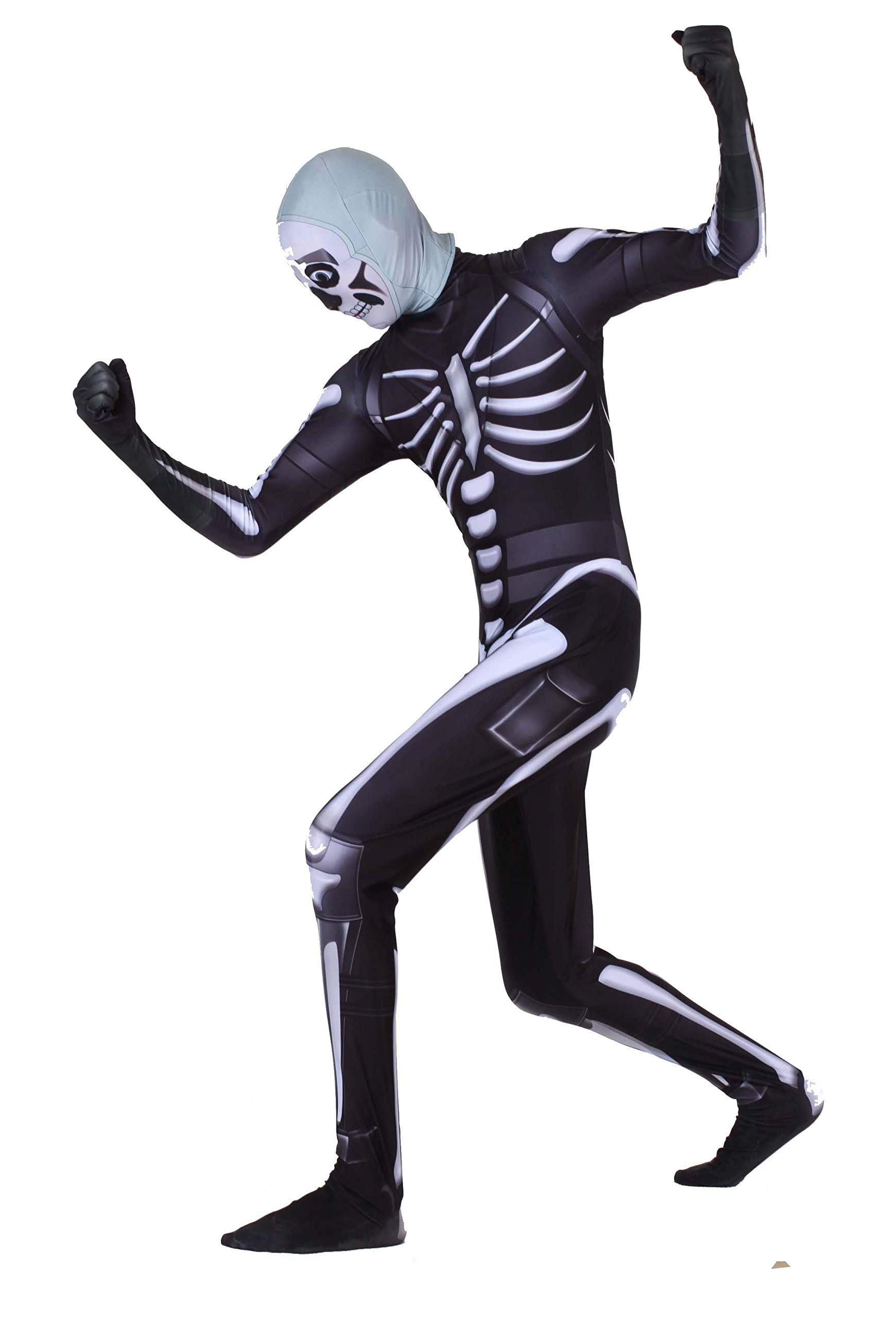 Riekinc Halloween Spandex Zentai Cosplay Costume Skull Trooper Costume Adult/Kids