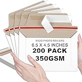 party greeting 200 Pcs 6.5 x 4.5 Rigid Mailers with Self Seal Envelopes Stay Flat Photo Mailers Sports Cards Rigid Envelopes for Postcard CD Comic Book Card Shipping Protector