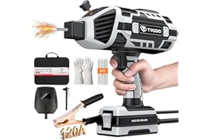 TVGOO Portable Handheld Welding Machine - 110V IGBT Inverter Handheld Welder, 20-120A Portable ARC Welder, Hot Start & Anti-Stick for 3/32"-1/8" Welding Rods, Father's Day Gift for Men(Grey)