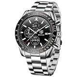 by BENYAR Watches for Men Chronograph Analog Quartz Waterproof Stainless Steel Men's Wrist Watches Business Work Sport Casual Classic Dress Watch Elegant Gifts for Men