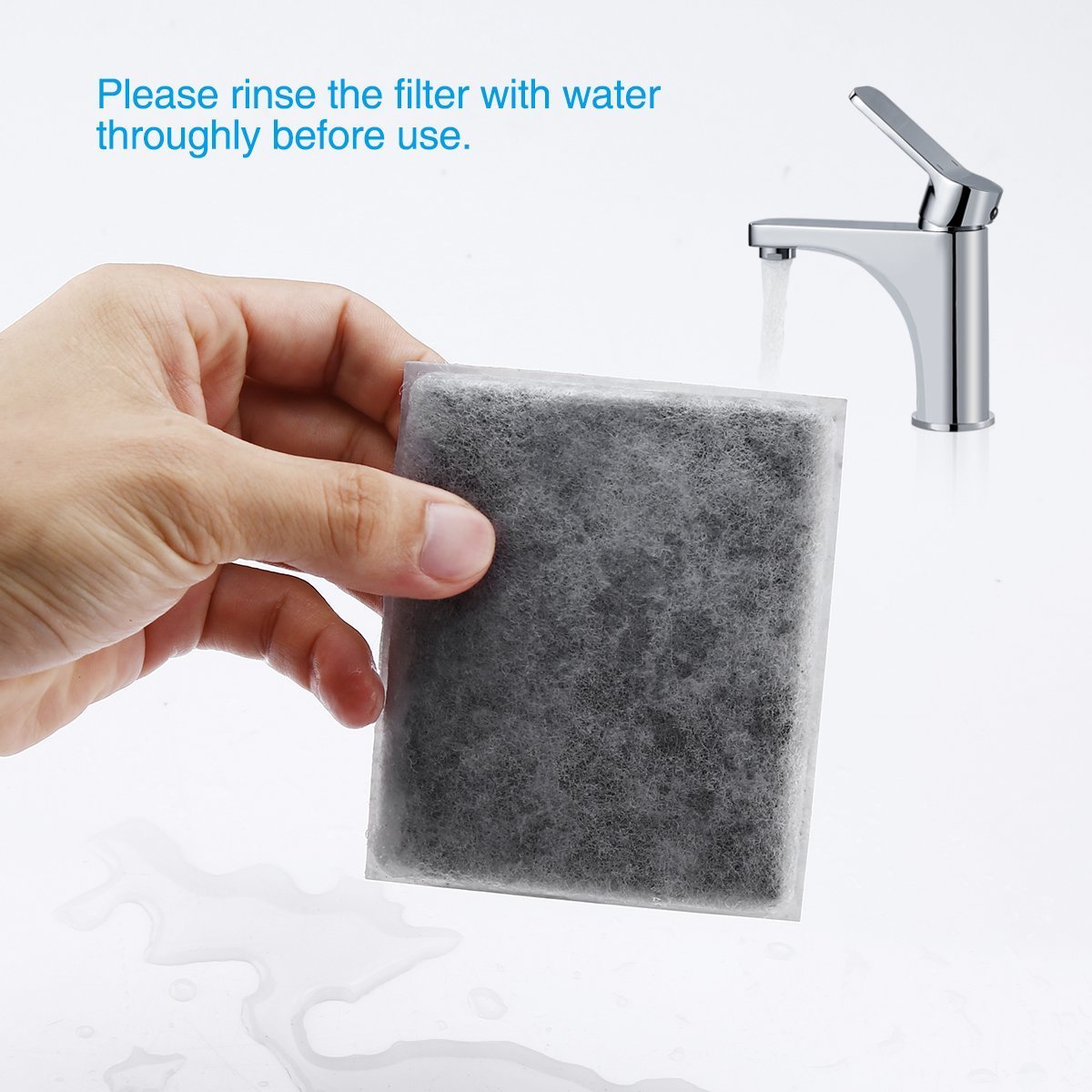 isYoung 4 Pack Corner Pet Fountain Premium Activated Carbon Filters Pet Fountain Replacement Filters