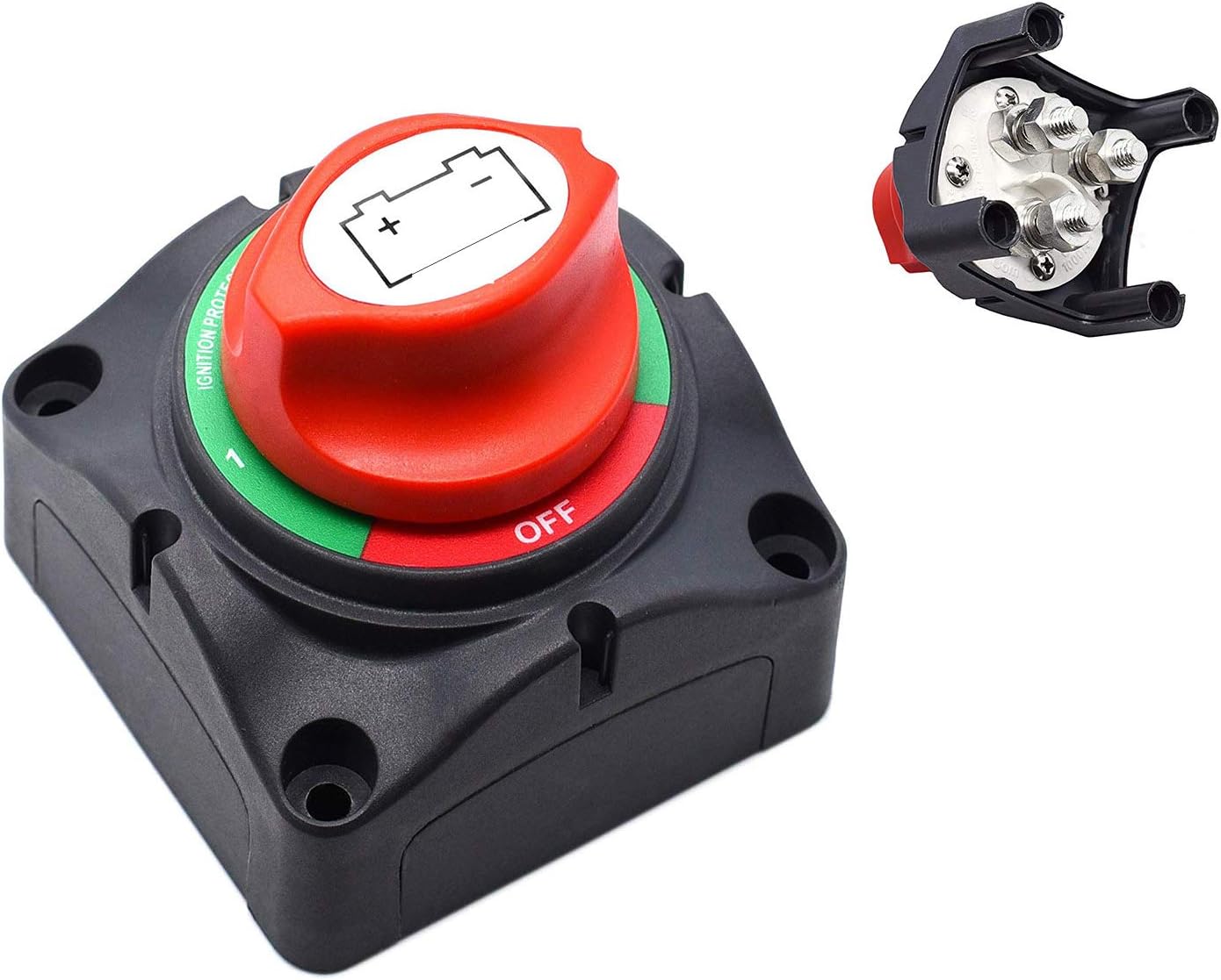 SENRAN 1-2-Both-Off Selector Battery Switches Battery Disconnect Switch Battery Isolator Switch Battery Cut Off Switch for Marine Boat Car Rv ATV Vehicles