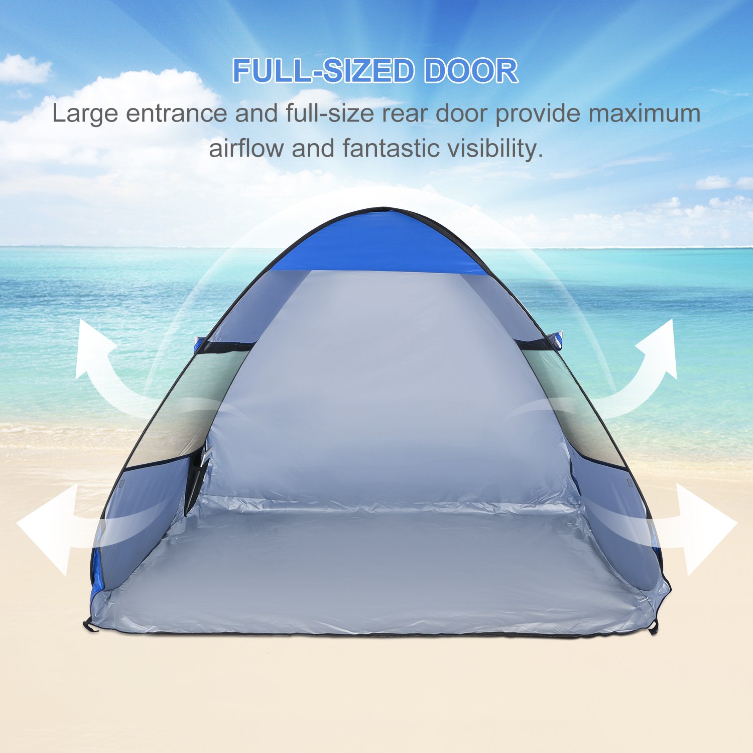 Wolfwise Upf 50 Abris De Plage Pop Up Parasol De Plage Tente