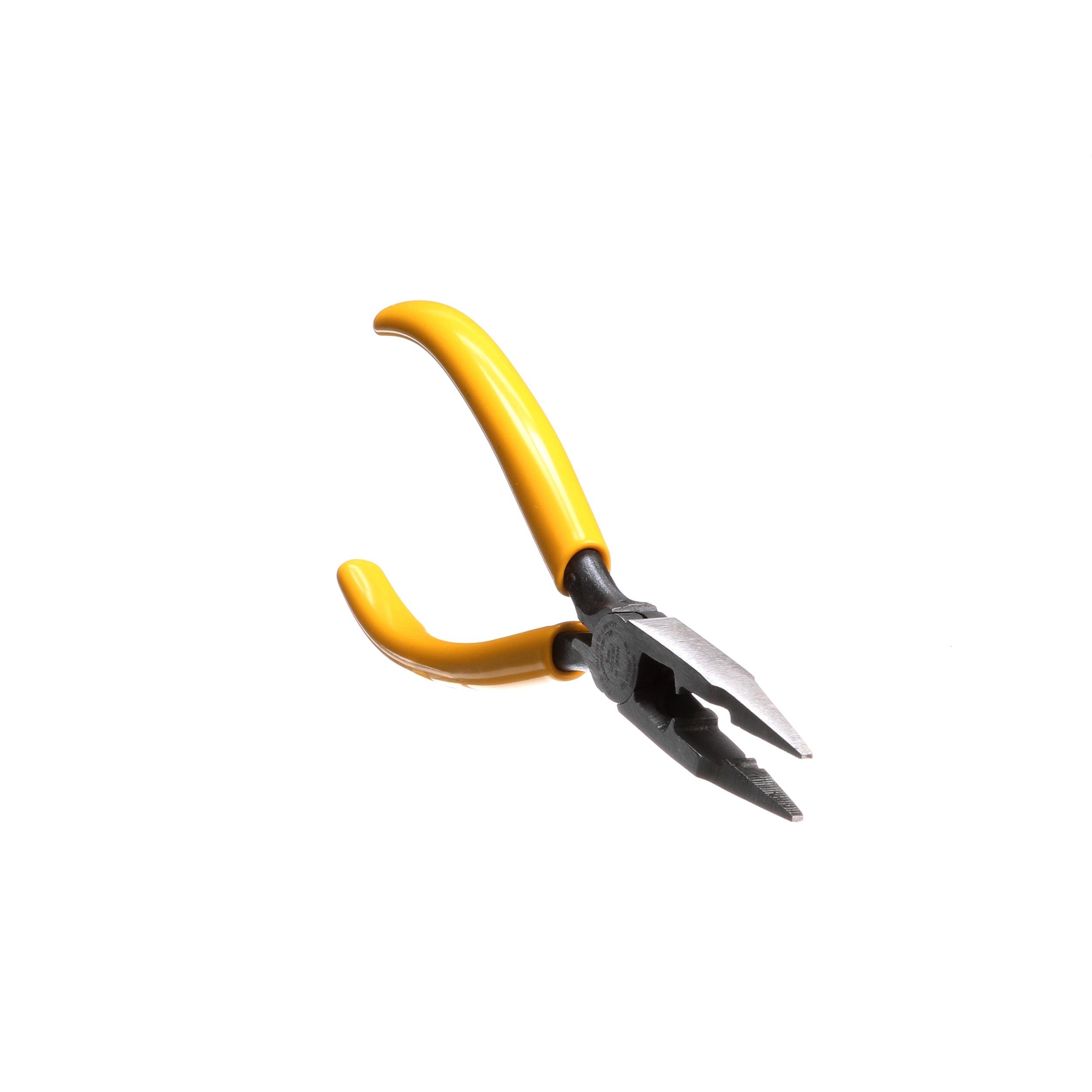 Klein Tools VDV026-049 Crimping Long Nose Pliers With Curved Handles, Grooved Jaws and Induction Hardened Steel